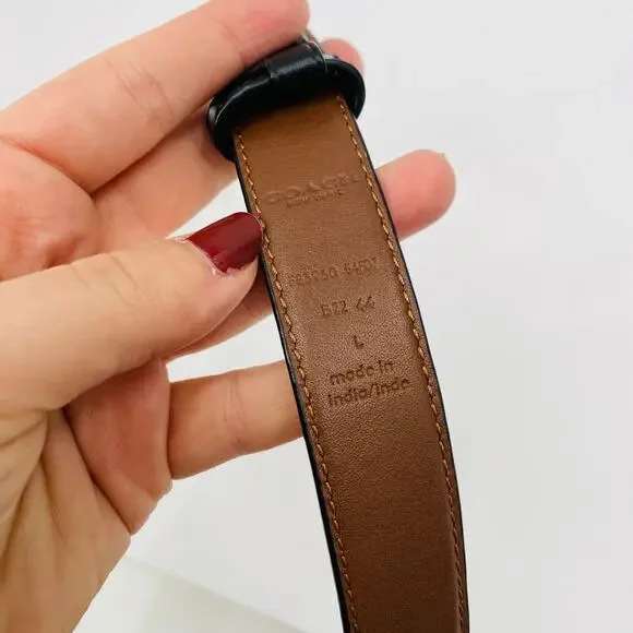 Coach L Signature Buckle Black leather Belt - Picture 5 of 5